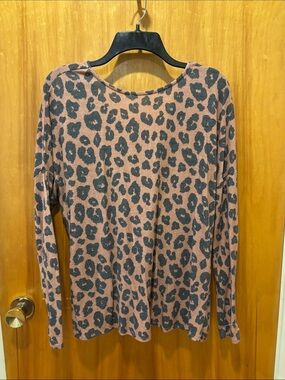 Miss Chievous Rose Leopard Print Long Sleeve Tee